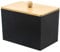 SVOCK Distributeur Coton Tige, Boite Coton Tige, Boîtes de Rangement en Acrylique, Boite Rangement Noir Coton Tige Bois, Rangement Coton Demaquillant pour Salle Bain Coiffeuse Salon