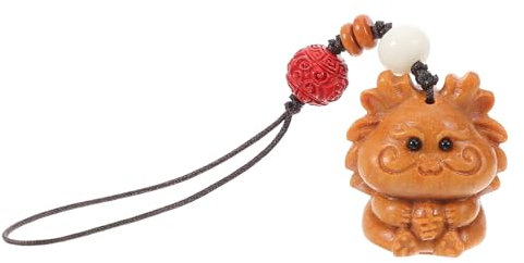 VALICLUD Tan Geschnitzter Drachen-schlüsselanhänger Telefon Charms Handyanhänger-riemen Süßer Handyanhänger Telefon Charme zubehör Charme Geldbörse Gurt Für Sandelholz