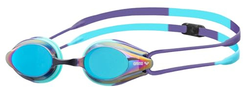 ARENA 92370 - Occhialini da nuoto unisex per adulti, da competizione, specchi, 92370, colore: multicolore, articolo: -112 Turquoise Future/Dusk Water
