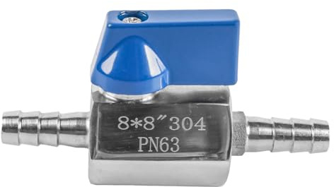 Namvo 8mm Barb Ball Valve 304 Stainless Steel Mini Shut Off Valve for Water, Gas, Fuel, Drip Irrigation Systems Durable Flow Control Switch