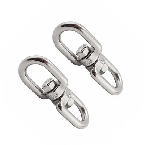 CANIGHT 2 Stück Hängekorb Spinner Haken Drehbarer Aufhängehaken für Windspiele Vogelhäuschen Pflanzen Doppelclip Design Rostfrei für Garten Zuhause