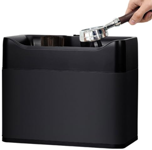 QUTBAG Elektrischer Siebträgerreiniger, automatischer Kaffeesatzreiniger mit 2 Schabern und 1 Bürstenkopf, Kaffee-Siebträger-Reinigungsmaschine für Espressomaschinengriff Black
