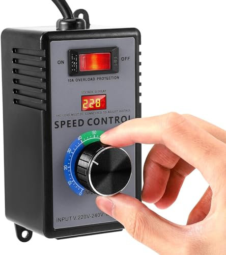 SiRyder Regolatore di Velocità 220V,4000W 10A Regolatore di Tensione Temperatura Motore Fan Speed Controller Regolatore di Velocità del Motore Dimmer per Mediante Smerigliatrice Angolare,Soffiatore