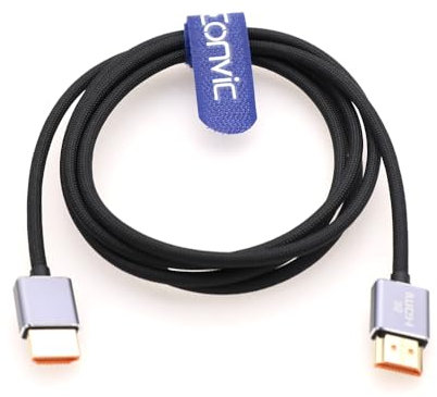 Eonvic Geflochtenes 8K Mini-HDMI-auf-HDMI-Kabel, High-Speed, 8K @ 60Hz, 4K @ 120Hz, HDMI 2.1 für Kamera, Camcorder, Tablet und Grafik/Grafikkarte, Laptop, Raspberry Pi Zero W