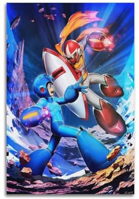 VBHEJRNE Mega Man Spielposter, 1 Poster, dekoratives Gemälde, Leinwand, Wandposter und Kunstdruck, moderne Familienschlafzimmer-Dekoration, Poster, 40 x 60 cm