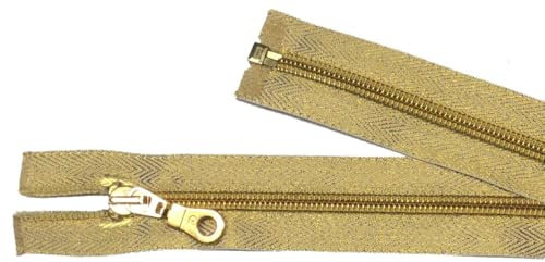 Reißverschluß Kunststoff teilbar für Jacken 70 cm Lurex gold
