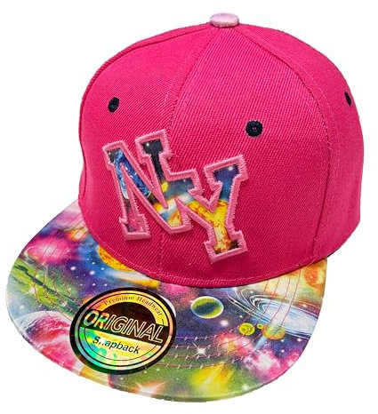 Snapback USA Cap Teenie Erwachsene Kappe Basecap Mütze Trucker Cappy Sport NY Teenie Grafiti Style (DE/NL/SE/PL, Alphanumerisch, Einheitsgröße, Pink Planet)