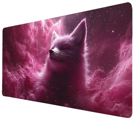 Grand Tapis de Souris Résistant à Usure Lavable, sous Main Bureau Rose Tapis Souris XXL 1400x600x3mm Accessoire Bureau Améliorer précision et Vitesse, Mouse Mat Renard pour Pc Gamer Deco Table 7417