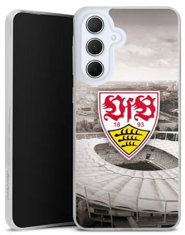 Slim Case kompatibel mit Samsung Galaxy A 36 5G Silikon Handyhülle transparent Hülle extra dünn VfB Stuttgart Offizielles Lizenzprodukt Stadion