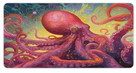 ouynngjing Tapis de Souris Octopus Kraken, Grand Format, Bords Cousus, Base en Caoutchouc antidérapant, pour Bureau et Maison, 30 x 60 cm
