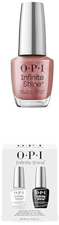 OPI Infinite Shine Long-wear Nail Polish, Gel-Like Nail Varnish with no UV lamp needed, 3-Step System for up to 11 days of vibrant colour, Base Coat & Nail Polish & Top Coat, Chicago Champaign Toast,