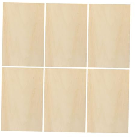 DOITOOL 6pcs Lightweight Unfinished Basswood Plywood Wood Blocks for Woodburning Craft Art Projects
