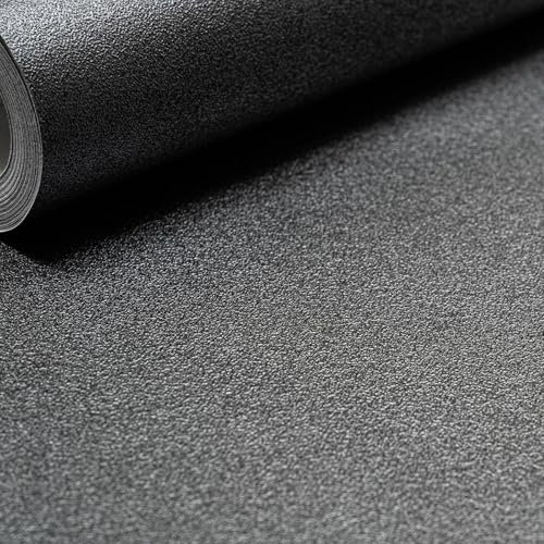 SOPHIE LAURENCE Plain Black Chalkboard Wallpaper Textured Childrens Kids Bedroom Playroom, Smooth Finish Vinyl Wall Panels for Lounge, Bedroom, Study Washable, Strippable, Non-Pasted (Full Roll)