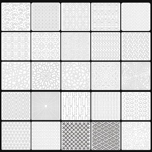 Geometrische Schablonen zum Malen, 15,2 cm, wiederverwendbare Malvorlagen für Scrapbooking, Plätzchen, Fliesen, Möbel, Wand, Bodendekoration, Basteln, Zeichnen, Zeichnen, Bastelarbeiten, Kunstbedarf