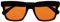 OPULIZE ERA Lunettes de soleil femme et homme - Verres Orange - Anti-éblouissement Anti-Reflet Protection UV400 - Lunettes surdimensionnées - Noir