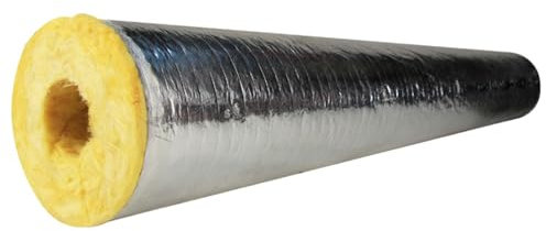 QCKNKMGG Insulating Foam Pipe Covers, Self-Seal Pipe Insulation Glass Wool Aluminum Foil 27-273mm Bore 30mm/50mm Wall 1m(89mmX30mmx100cm)
