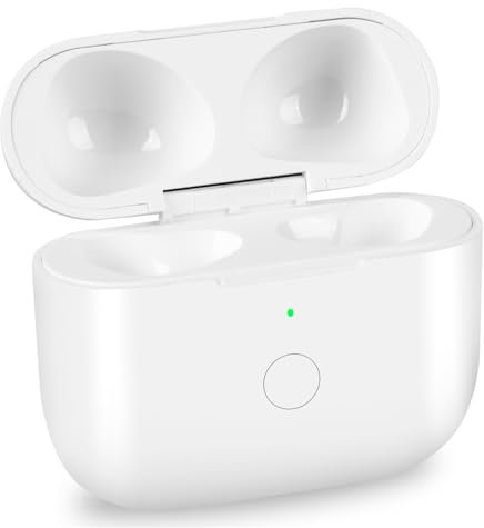 Custodia di ricarica wireless di ricambio compatibile con Air Pods di terza generazione, custodia di ricarica portatile con pulsante di sincronizzazione accoppiamento Bluetooth, batteria integrata da