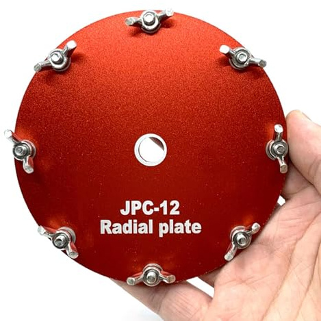 WIIYENA Kurzwellen-Antennen-Bodenplatte für PAC-12 für JPC-12 tragbare Kurzwellenantenne, Erdungsnetz, Aluminium, Erdungsgitterplatte, 11 cm Durchmesser