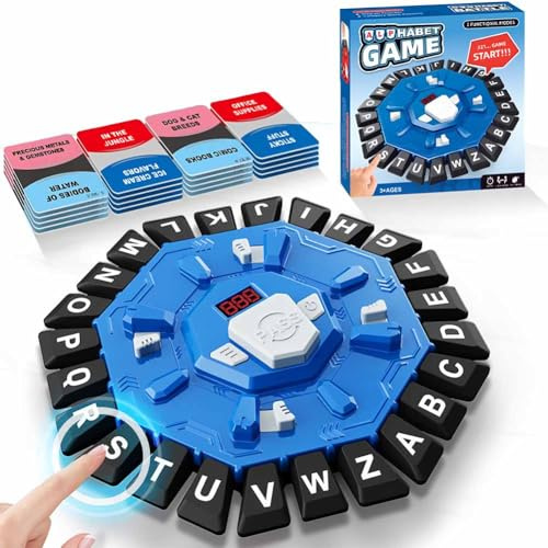 HTGWCG Gioco di parole, giochi da tavolo per bambini e adulti con 2 modalità, 24 tasti, con lettere premute, gioco di famiglia, giochi con timer di visualizzazione, puzzle per ragazzi e ragazze, 2-8