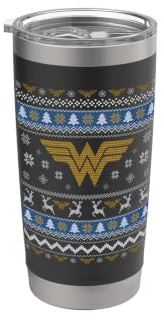 Wonder Woman Ugly Christmas Logo Bicchiere termico in acciaio inox doppia parete