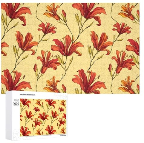Zimbabwe Flame Lily Wooden Puzzles for Adults Jigsaw Puzzles