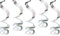 (PKT) Adult 5 Piece Sparkling Silver 25th Anniversary Swirl Decorations 61cm