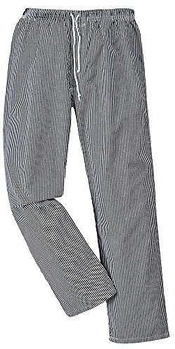 Portwest Pantaloni Bromleys Chef, Taglia Regolare, Colore: Nero/Bianco, Taglia: XXXL, C079CKRXXXL