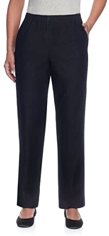 Alfred Dunner womens Plus Size Black Denim Proportioned Short Casual Pants, Black, 22 US