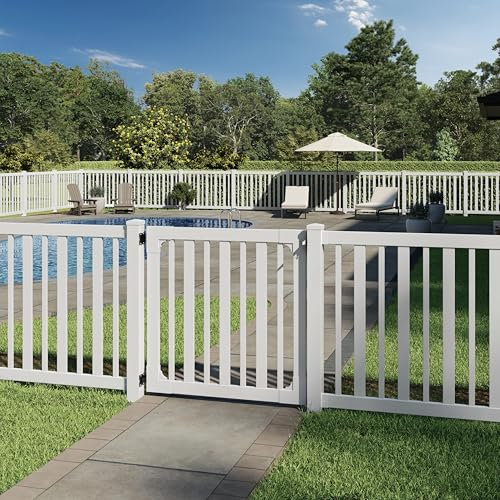 WamBam Sturbridge Vinyl Yard and Pool Gate with Hardware, 48 High by 48 Wide