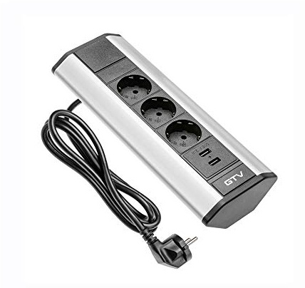 Tischsteckdose 3fach + USB Ecksteckdose Küchensteckdose Küche