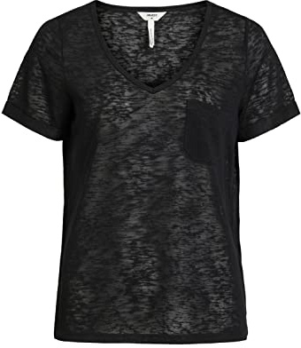 Object Tessi Slub Short Sleeve V-Neck Top