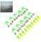 Zerone Set von 10 Angeln Alarm Licht LED Twin Glocken Angelgerät Nacht Angelzubehör Tragbare Nacht Meer Fisch Grün Rod Clip Tip Fisch Köder Alarm