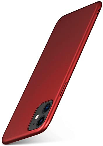 moex Alpha Case für Apple iPhone 11 Hülle Ultra Dünn, Schutzhülle mit erhöhtem Kameraschutz, Slim Cover Hardcase Backcover, Dünnste Handyhülle Minimalistisch, Matt Rot
