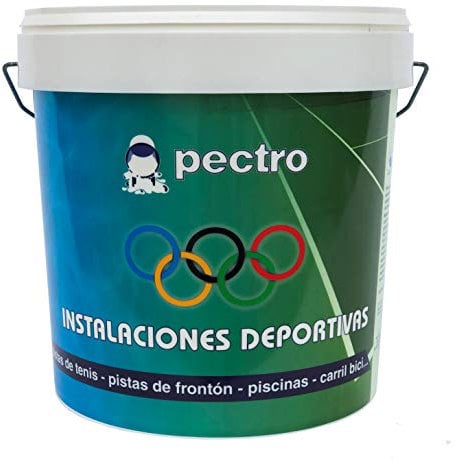 PECTRO Floor Paint Concrete Paint Indoor and Outdoor 135 Fl. Oz. (4 L) – Floor protection paint for Sports courts driveways Basement Patio Storage Room Garage cement Tennis - diferents Colours (Green)