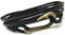BMC-Designs BLACK LEATHER GOLD TONE FISHING HOOK WRISTBAND WRIST STRAP BAND BRACELET FISH MENS WOMENS EXPANDS TO FIT MOST SIZES UK SELLER A66