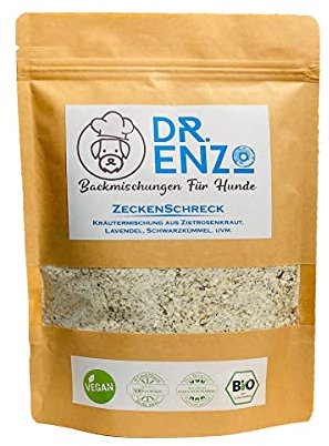 Dr. Enzo Bio Backmischung für Hundekekse - ZeckenSchreck - Zistrosenkraut, Lavendel - 200g - nur 4ct pro Keks - Hundekekse zum selber backen - Hundekeksbackmischung - CLEAN Food, Menge:10 Stück