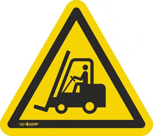 notlok Safety Work W014-F Bodenschild 60 Cm Vorsicht, Gabelstapler Und Andere Flurförderzeuge Iso7010, Aufkleber Fussboden-Bemerkenswerten, Bodenaufkleber, für Unternehmen