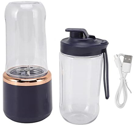TOPINCN Licuadora Personal PortáTil de 300 Ml, Batidora InaláMbrica de 6 Cuchillas para Batidos, Jugo, Seis Cuchillas, Carga USB con Botella y Tapa