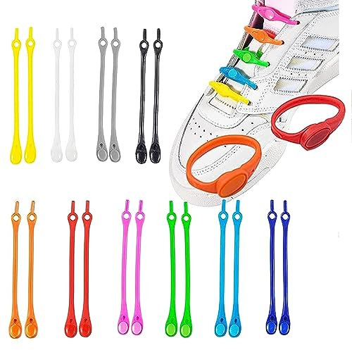 Bztzhm 100 Pieces Lacets Magiques, No Tie Lacets, Lacet éLastique, Lacets En Silicone, Lacets éLastiques En Silicone, Enfant Lacet Élastique, Silicone Elastique Adulte Lacet Enfant