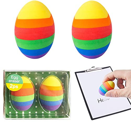 2 Stück Radiergummi Ostern, Radiergummi Kinder Radierer, Radiergummi Bunt Weicher 2B Radiergummi Osterei Geschenk Kinder Geburtstag Party Mitgebsel, Radierer Geeignet für Schule, Gemälden, Künsten