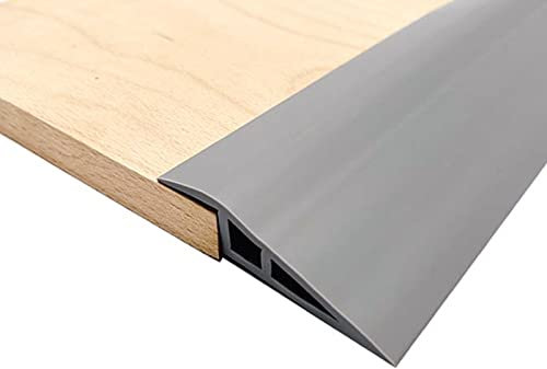 WMLBK Schwellenrampe, Gummi Rollstuhlrampe, Selbstklebende Tür Boden Übergangsleiste, Türleiste Zierleiste, Tür Boden Schwellenleiste für Türen Teppich Boden Fliesenkante (Grau, 3 m), WUKP01851