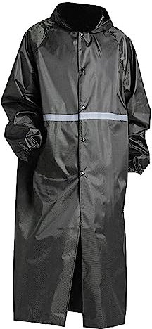 Fayemint Regenponcho, Regenschutz Regen Poncho, Wasserdicht Regenmantel Unisex, Atmungsaktiver Tragbarer Poncho, mit Reflektierenden Streifen, für Wandern, Angeln, Camping (Schwarz)