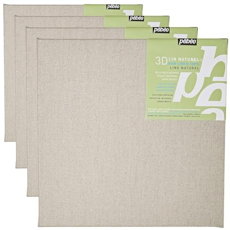 Pébéo 795501 Peinture 1 Châssis 3D Lin Naturel (Lot de 4)