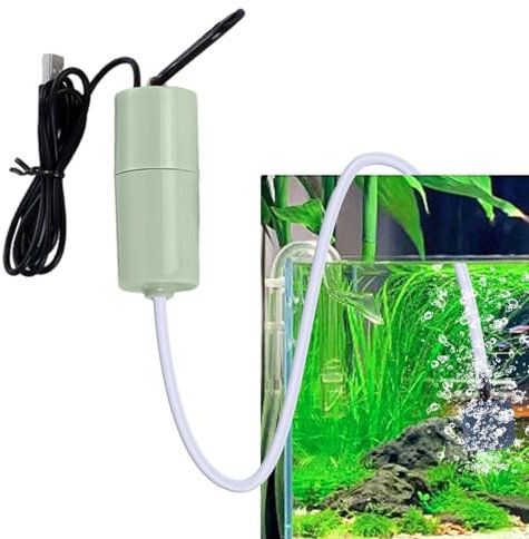 HUNYA Bomba de Aire portátil para pecera, Bomba de oxígeno para Peces Recargable portátil para Exteriores, Accesorios de Bomba de Aire para Acuario, para Pesca, hogar, vehículo, Mercado de Pescado