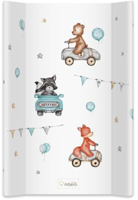 Albero Mio Hartschalenwickeltisch | 80x47 cm | Wickeltisch für Kinderbett oder Kommode | Wickeltisch mit Sicherheitsfüßen | Babywickeltisch | Jungen- und Mädchenaufsatz | Cars