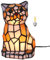 Tierische Tischlampe Im Tiffany-stil, Vintage-tischlampe, Handgefertigte Tischlampe Mit Buntglasschirm, Schlafzimmer-nachttischlampe, Arbeitszimmer-tischlampe, Büro-tischlampe (Kitten)