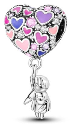 NARMO 925 charme en argent sterling amour coloré ballon pendentif charme couple bracelet