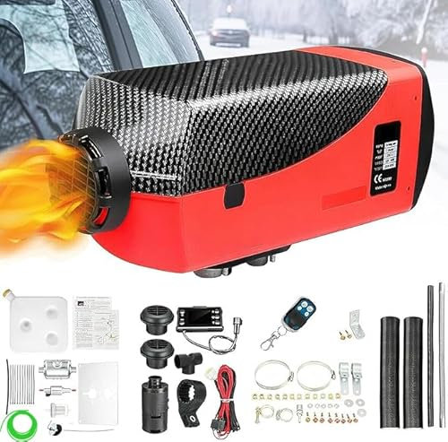 EVGTTI Dieselheizung All-in-One 5KW 12V, Diesel-Luft-Auto-Parkheizung mit verbessertem LCD-Schalterdisplay und Fernbedienung, schnelles Aufheizen, für Wohnmobil, Garage, LKW, Boot