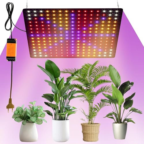 Lampada per Piante 225 LEDs 1000W Lampada per Piante da Interno Spettro Completo con 4 Gancio Lampada LED Coltivazione per Serra Piante Ortaggi Fiori (Rosso+Blu+Bianco+Arancione)