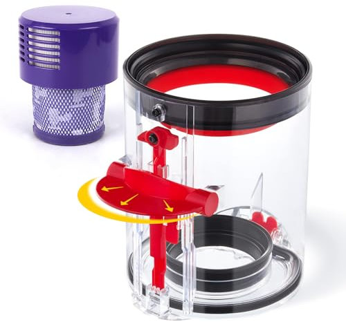 Staubbehälter Kompatibel Mit Fluffy V10 für Dyson V10 Motorhead Staubsauger Behälter Ersatzteile, 969509-02 Mit HEPA Filter